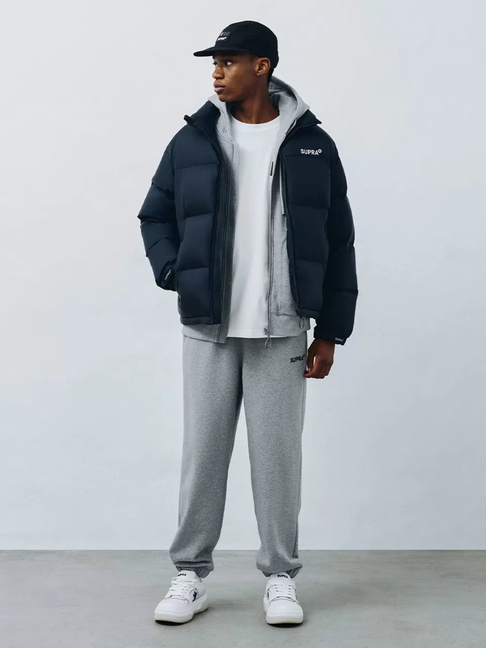 Down^SUPRA Back Graphic Short Down Jacket