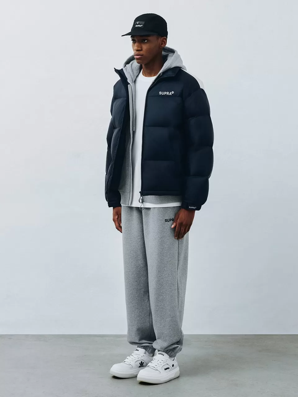 Down^SUPRA Back Graphic Short Down Jacket