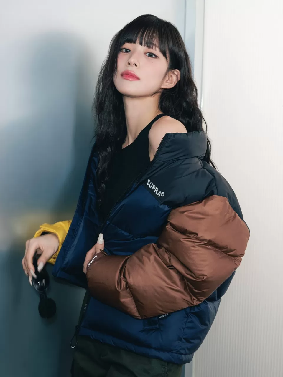 Down^SUPRA Color Block Short Down Jacket
