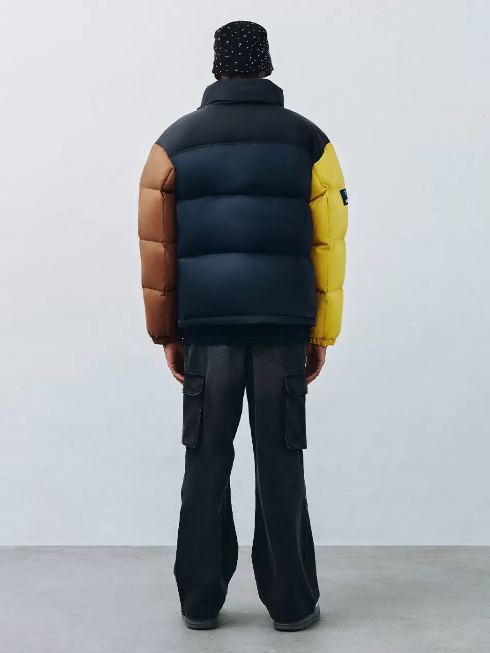 Down^SUPRA Color Block Short Down Jacket
