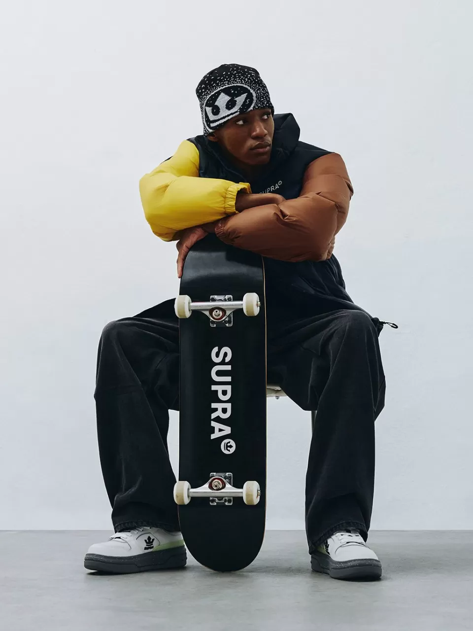 Down^SUPRA Color Block Short Down Jacket