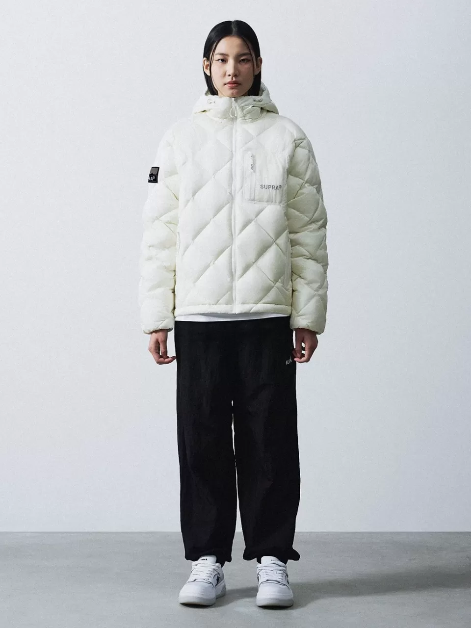 Light Down / Vest^SUPRA Hood Quilting Lightweight Short Down Jacket