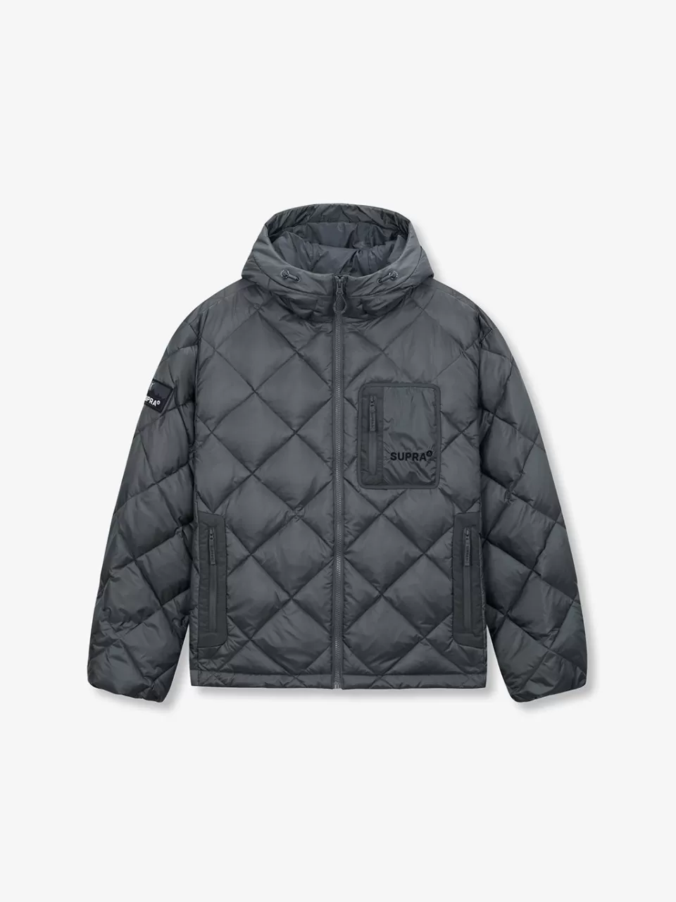 Light Down / Vest^SUPRA Hood Quilting Lightweight Short Down Jacket