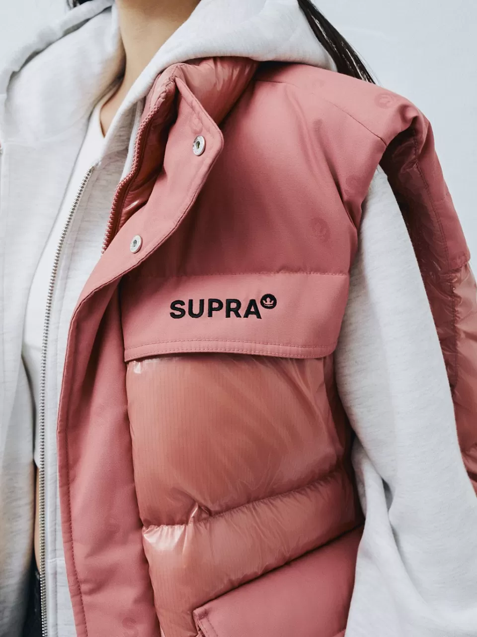Light Down / Vest^SUPRA Jacquard Color Block Down vest