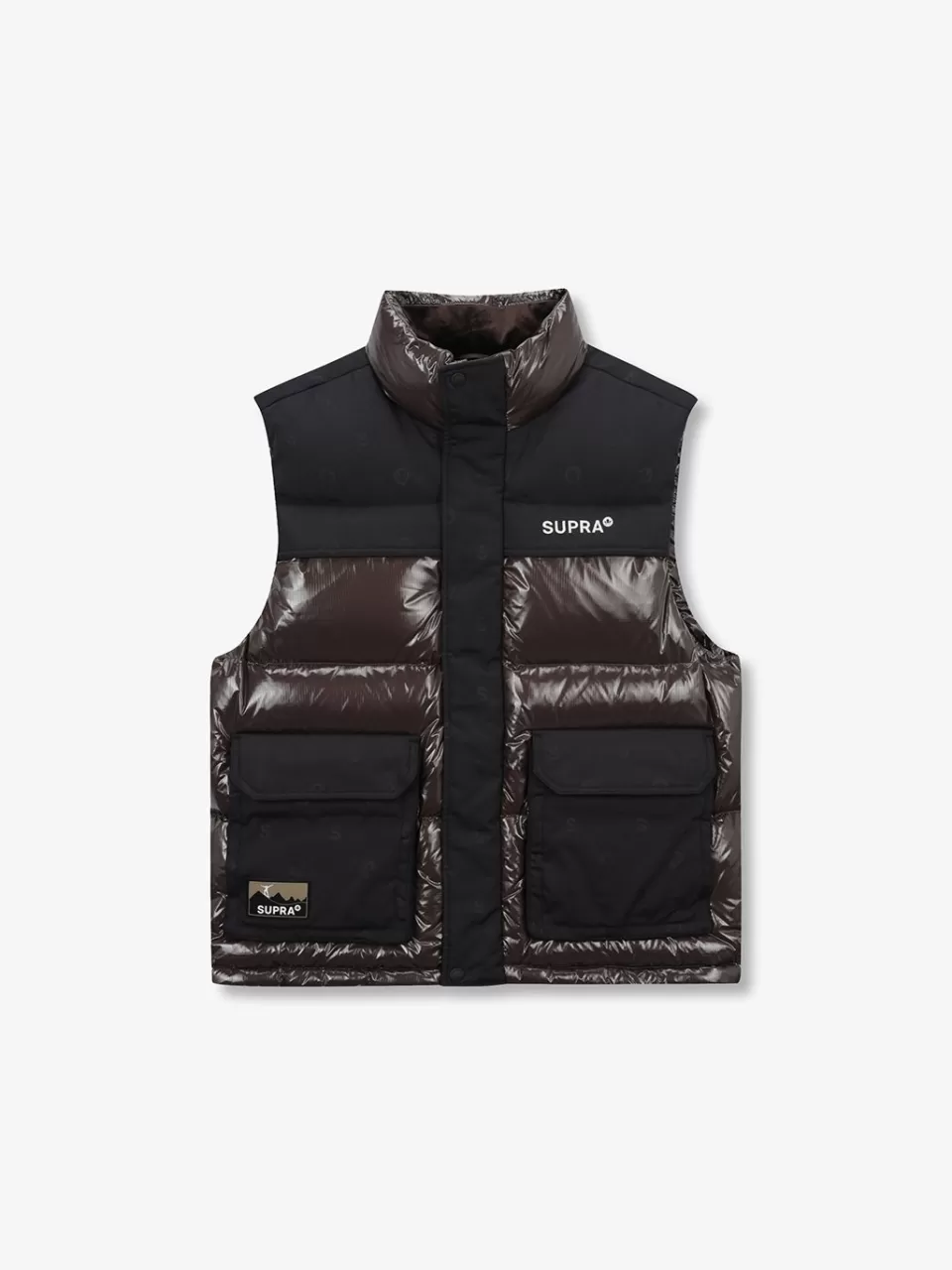 Light Down / Vest^SUPRA Jacquard Color Block Down vest