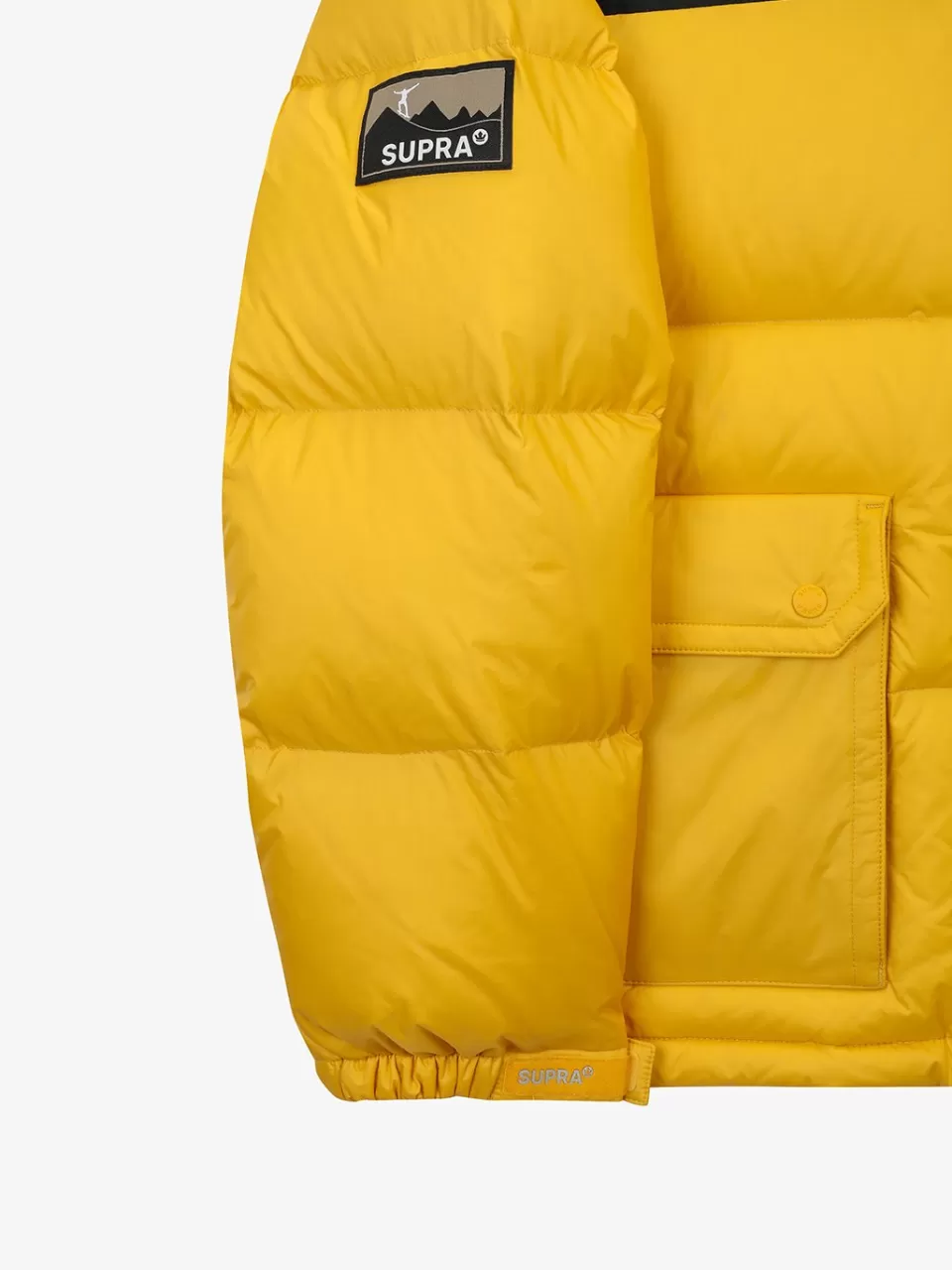 Down^SUPRA jacquard Color Block Short Down Jacket
