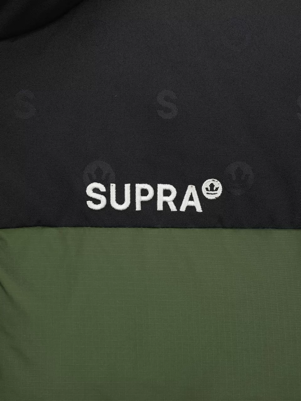 Down^SUPRA jacquard Color Block Short Down Jacket