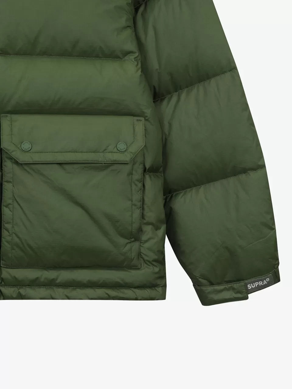 Down^SUPRA jacquard Color Block Short Down Jacket