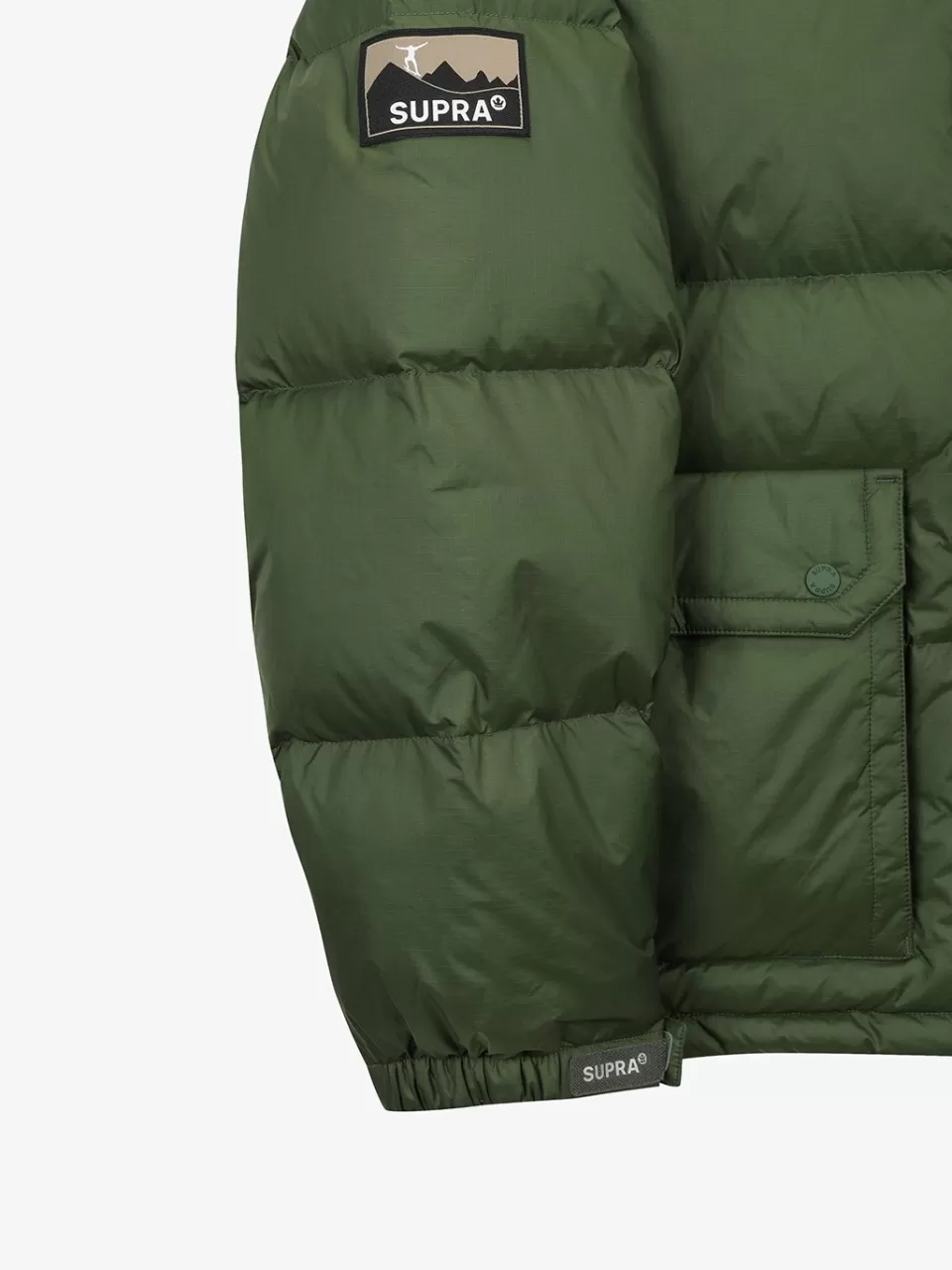 Down^SUPRA jacquard Color Block Short Down Jacket