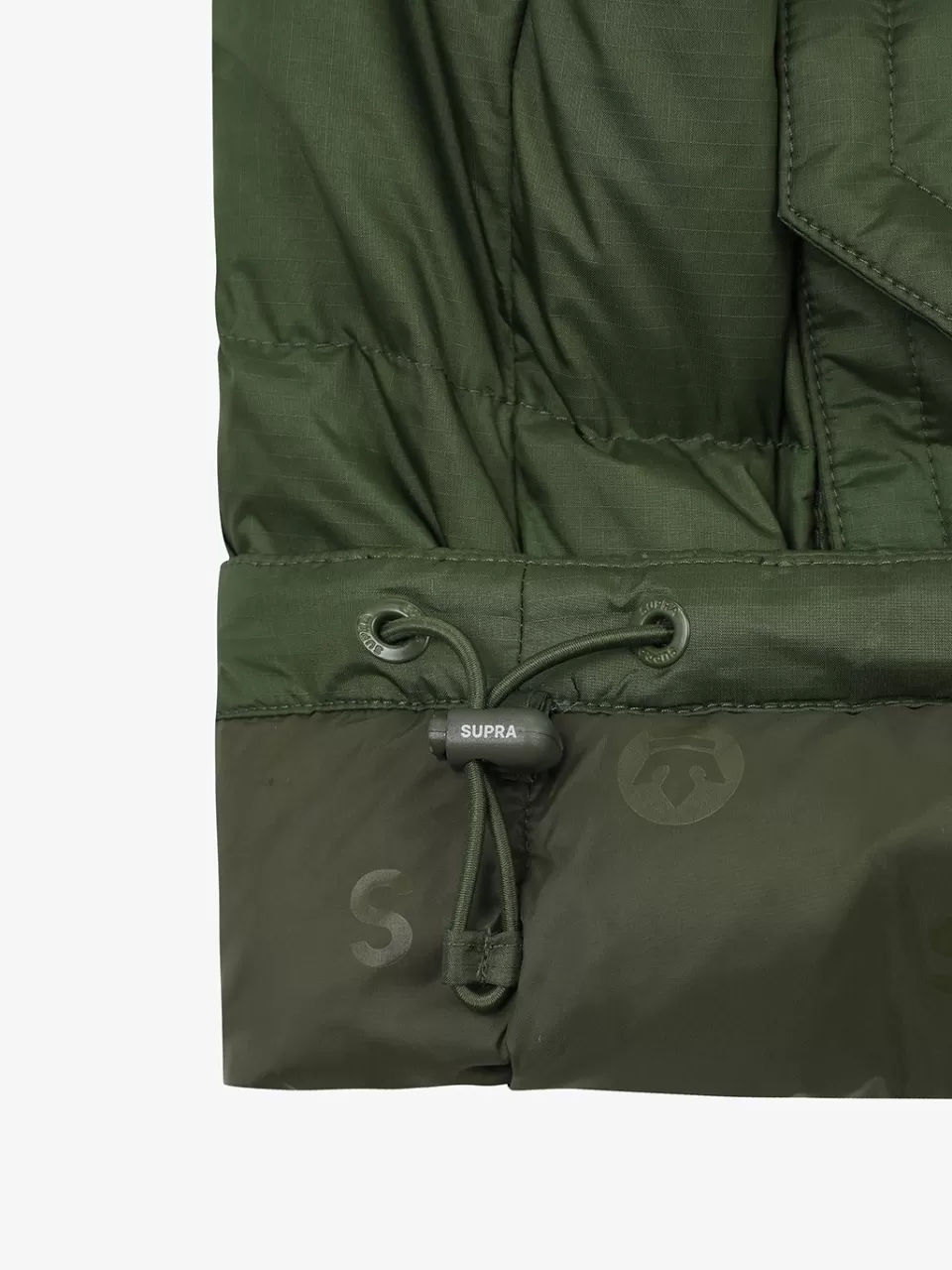 Down^SUPRA jacquard Color Block Short Down Jacket