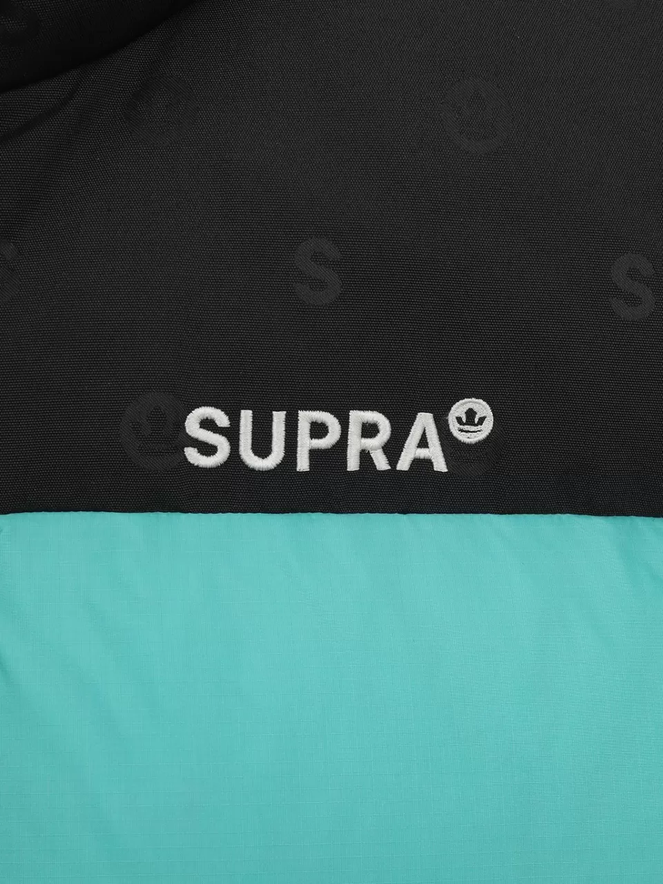 Down^SUPRA jacquard Color Block Short Down Jacket