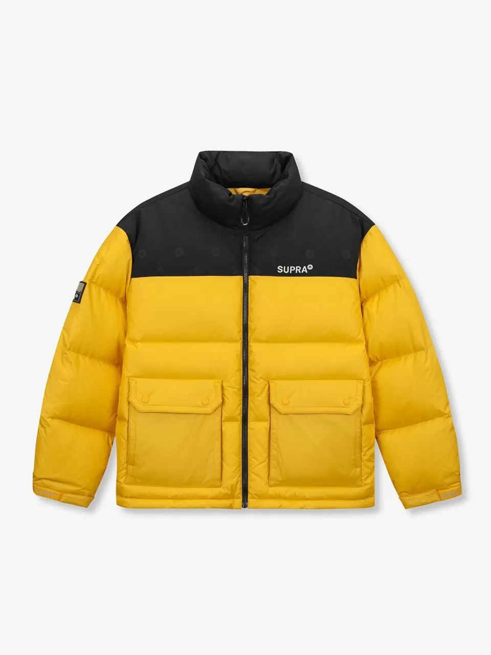 Down^SUPRA jacquard Color Block Short Down Jacket