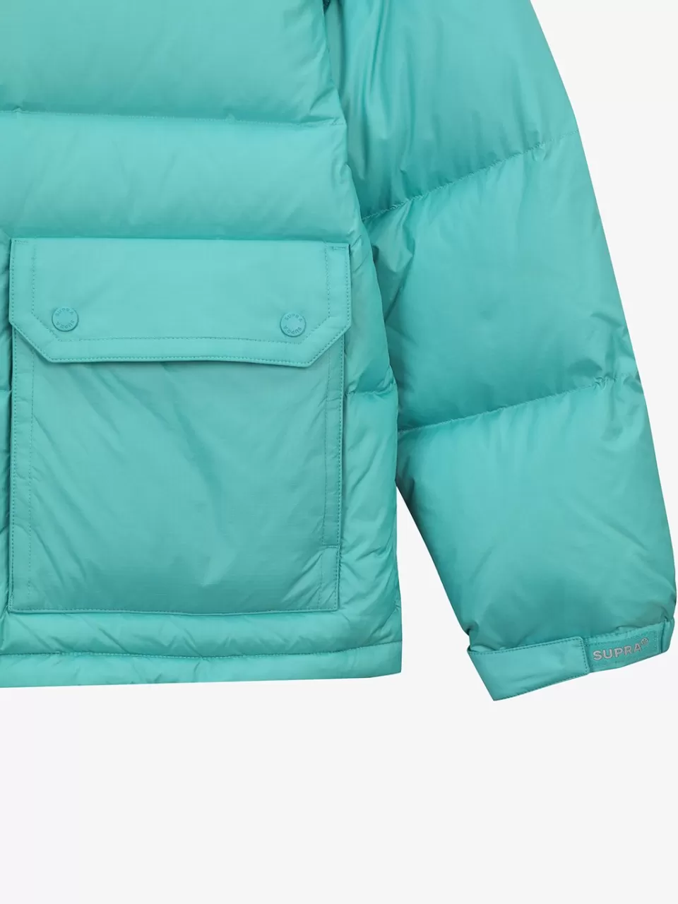 Down^SUPRA jacquard Color Block Short Down Jacket