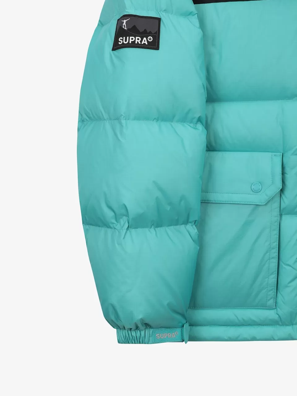 Down^SUPRA jacquard Color Block Short Down Jacket