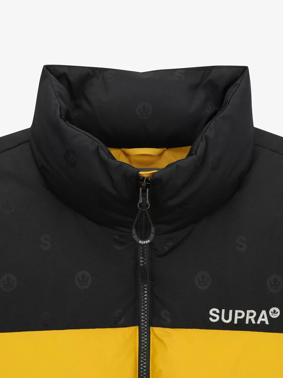 Down^SUPRA jacquard Color Block Short Down Jacket
