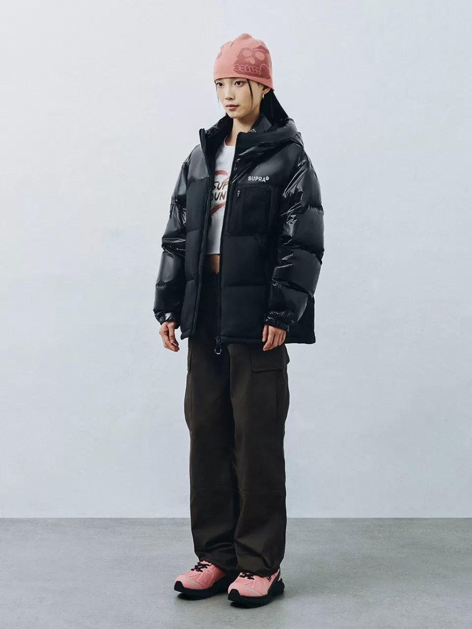 Down^SUPRA mesh pocket Short Down Jacket