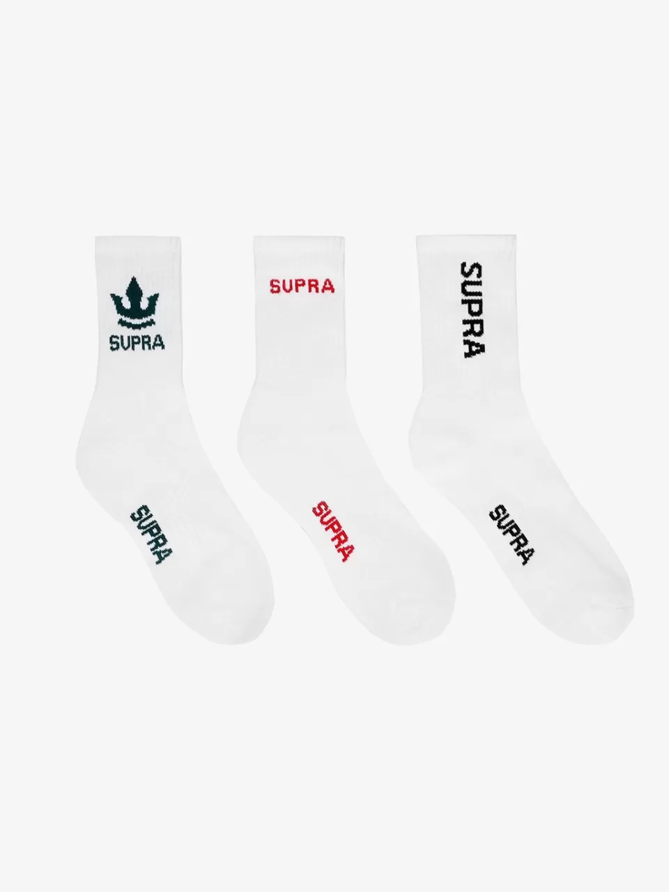 Socks^SUPRA 3 Pair Set Logo Midr Socks