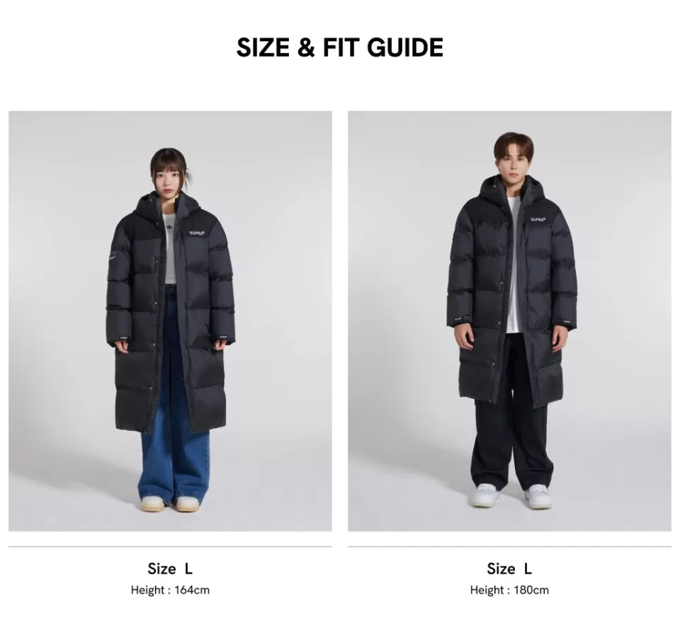 Down^SUPRA Ripstop Color Block Long Down Jacket