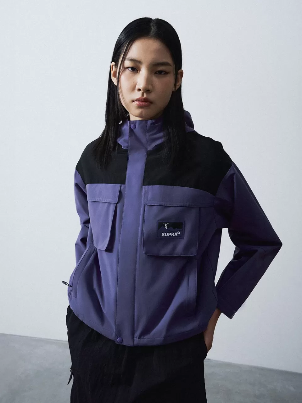 Windbreaker^SUPRA Women's 2 Pocket Color Block Windbreaker