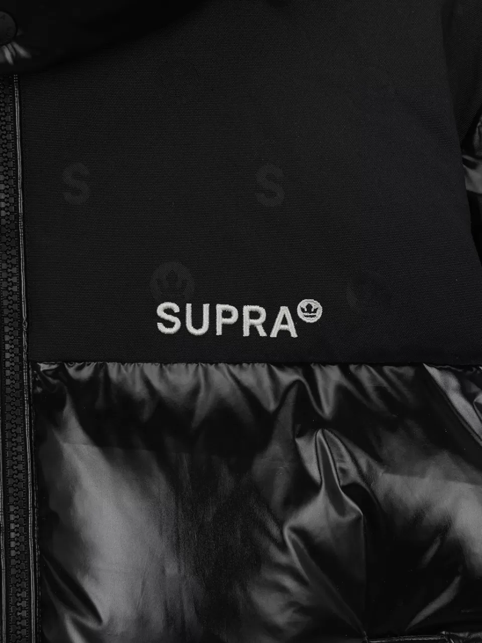 Down^SUPRA Women's Jacquard Color Block Short Down Jacket