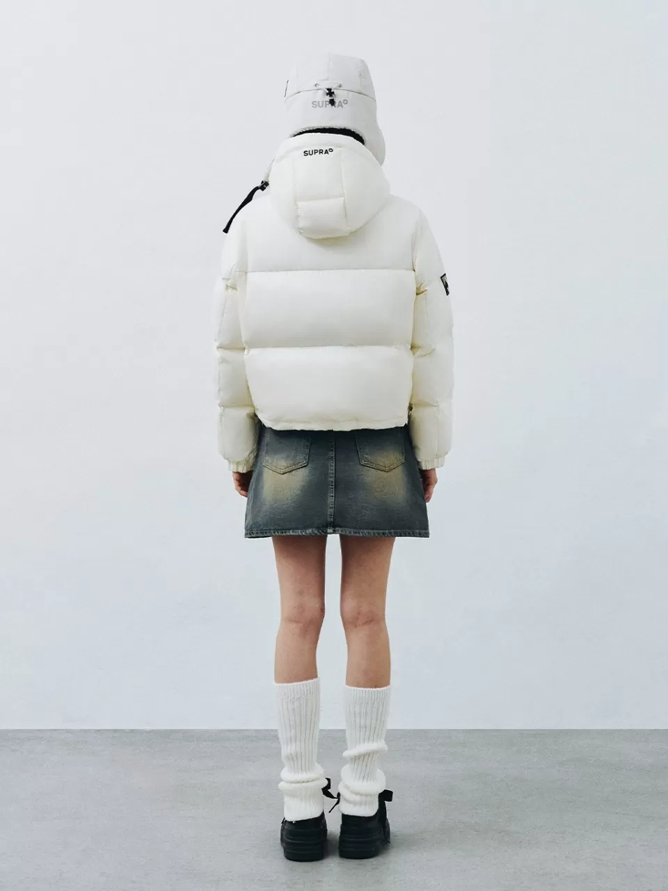 Down^SUPRA Women's Jacquard Color Block Short Down Jacket