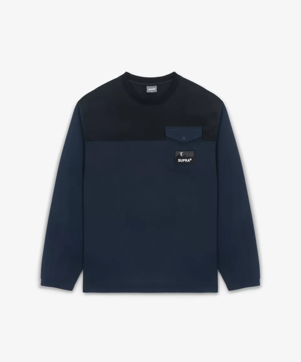 T-Shirts^SUPRA Woven Coloring point Long-Sleeved T-Shirt