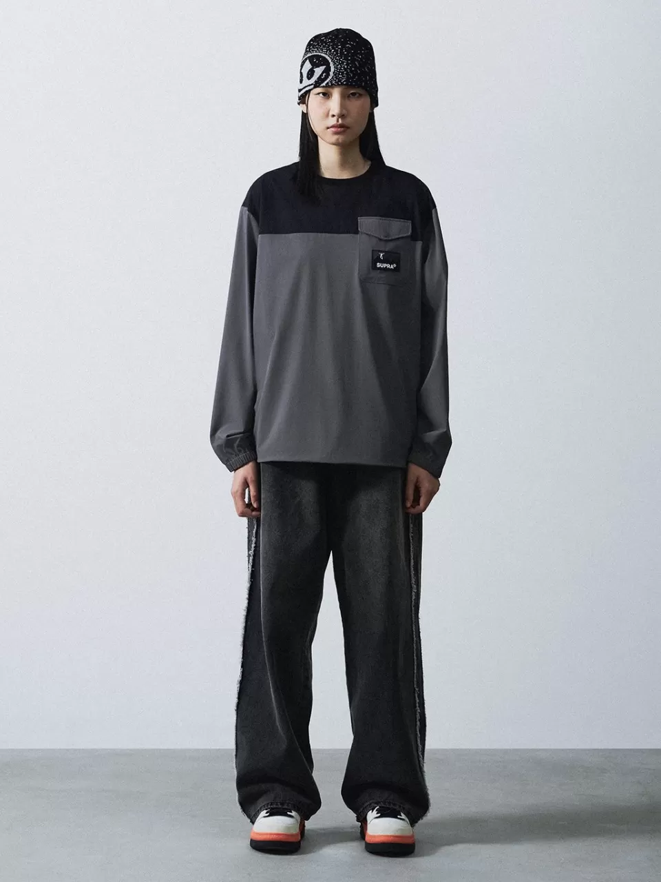 T-Shirts^SUPRA Woven Coloring point Long-Sleeved T-Shirt